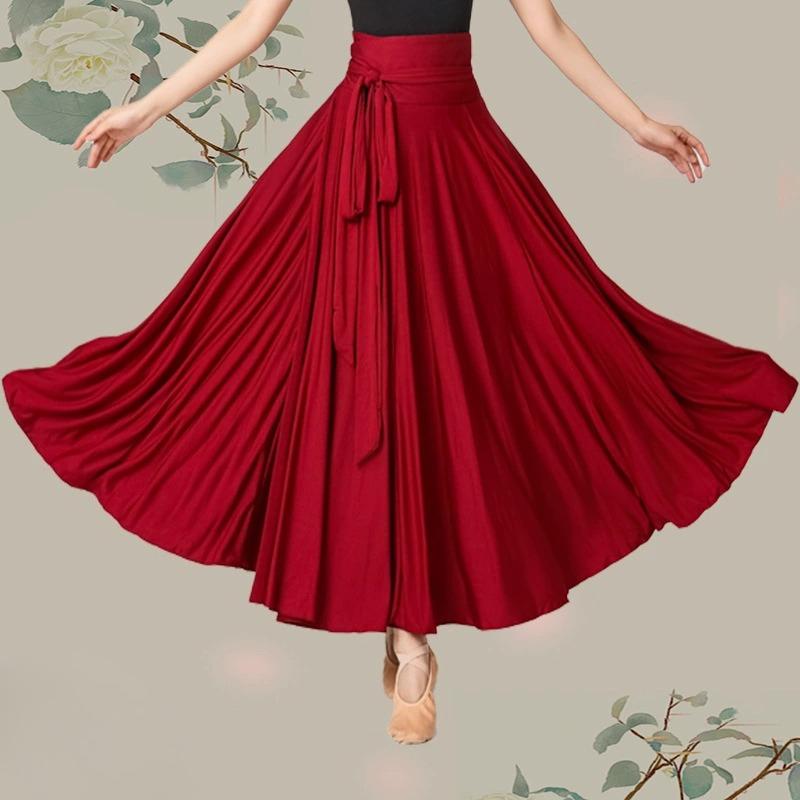 Flamenco Skirt for Women Spanish Dance Skirt Belly Dance Long Dress Big Swing Skirt Gradient Color 720 Performance Gypsy Skirt