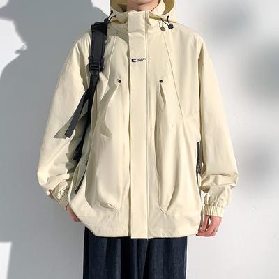 Chaqueta de Primavera y Otoño Chaqueta Casual Chaqueta con Cremallera para Hombre con Capucha
