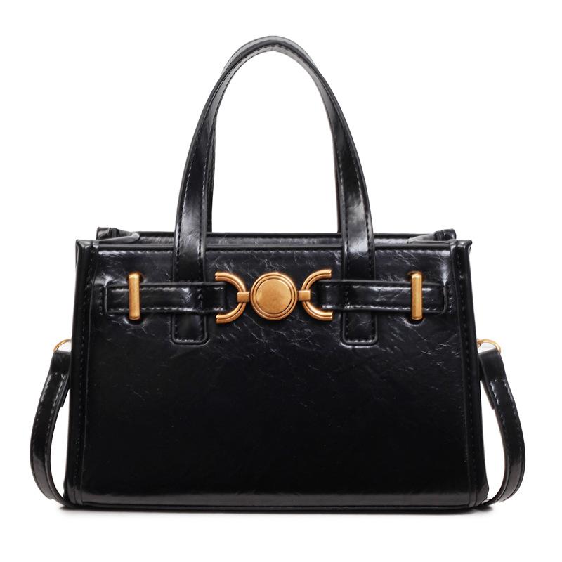 Модная и высококачественная текстурная сумка-тоут, Повседневная и простая однолямочная сумка-кроссбоди в корейском стиле чёрный