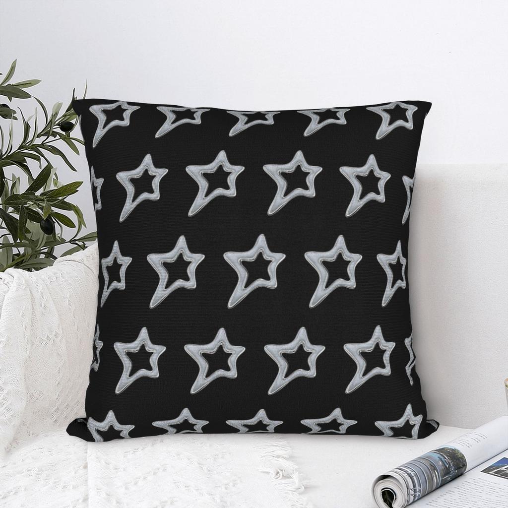Y2k Grunge Stars 2000s Cyber Pillowcase Printing Fabric Cushion Cover Decorative Vintage Throw Pillow Case Cover Home Square
