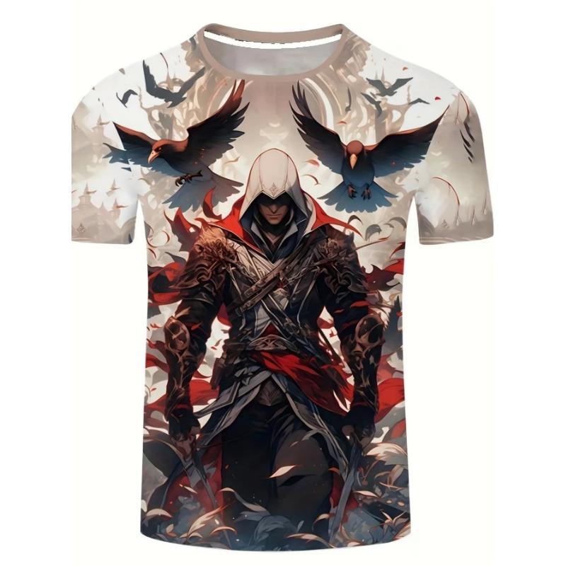 Men's Fashion 3D Printed Men's T-Shirt Round Neck Short Sleeve Trendy Street Wear