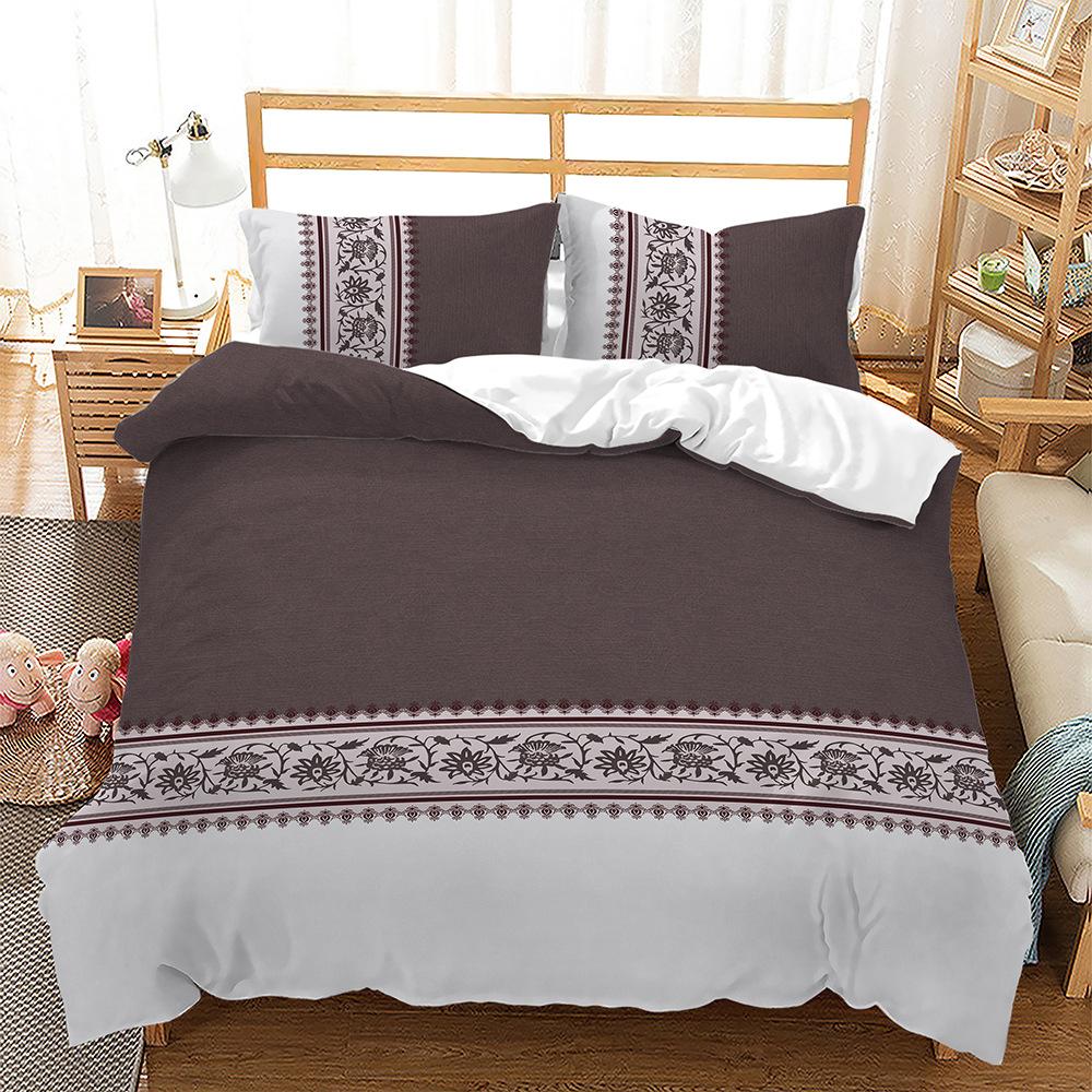 Chinese Pattern European Bed Three-Piece Quilt Cover 3D Digital Printing Kit