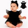 Lace Mesh Baby Girl Bodysuit Bubble Infant Dress with Headband  Photography Clothing