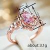 Fairy style elegant ring girl, slightly set with imitation pink diamond jewelry, hot-selling princess lady
