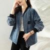 Retro denim baseball jacket women's spring new design sense loose and thin jacket top