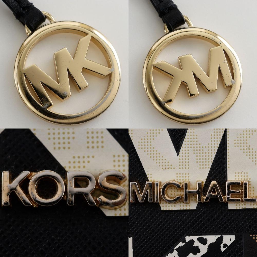 Michael Kors Jet Set Travel Tote Bag 35F1GTVT2L Graphic Logo Black PVC Women Used