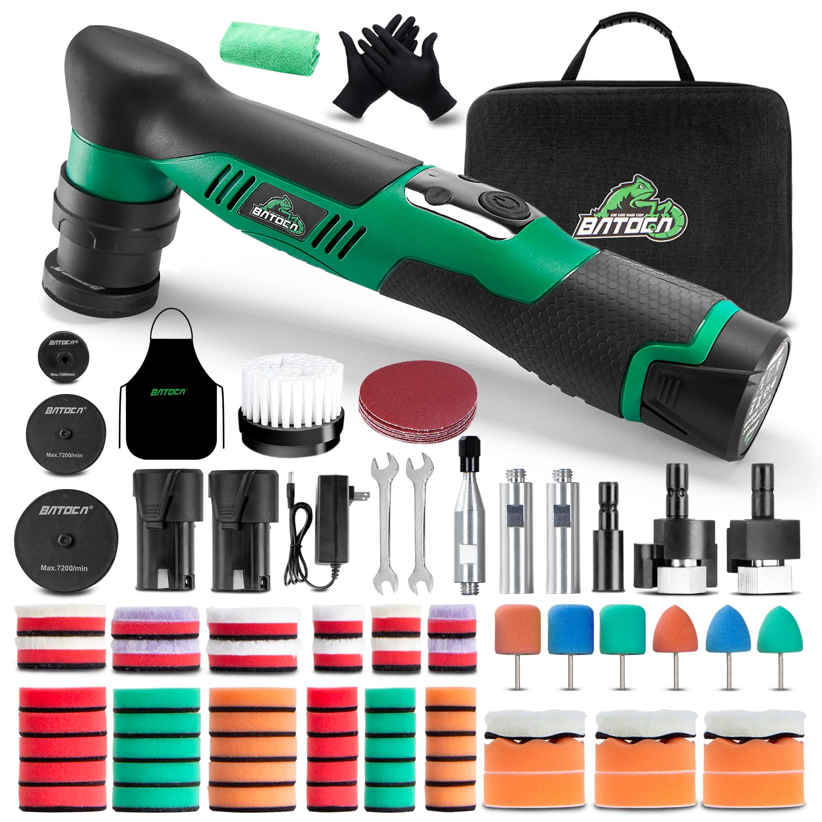 

BATOCA S5 Мини Полировальная машинка для автомобиля и Легкая 12В Аккумулятор и Японская Инструкция в комплекте Полировальная машинка, Перезаряжаемая, Беспроводная, Микро, зелёный