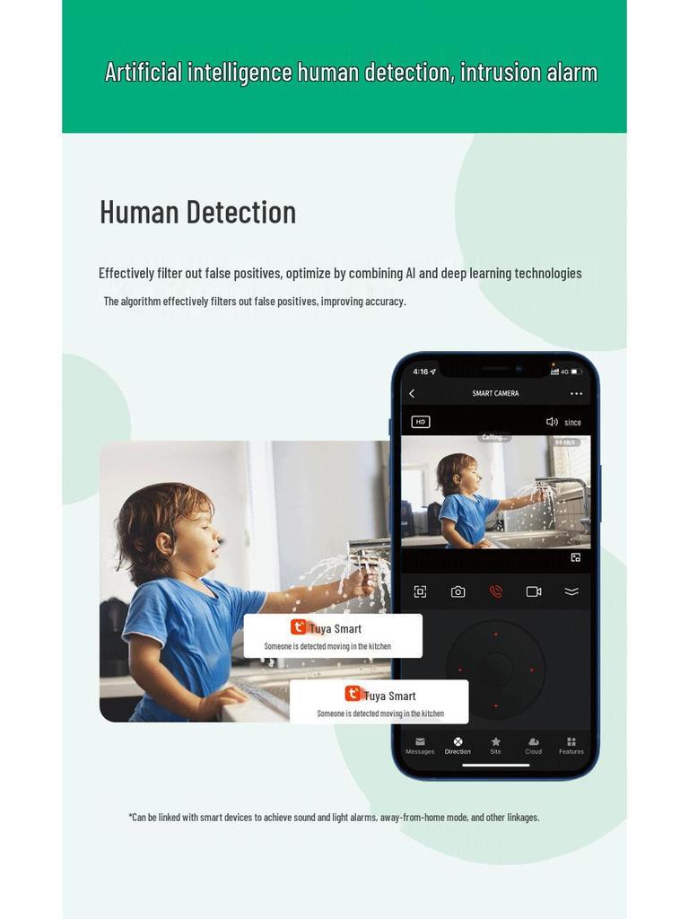Tuya Indoor 360° HD Smart Camera with Wireless Mobile Tracking