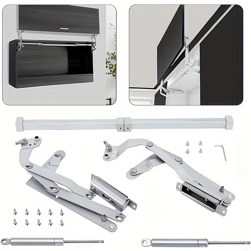 1 conjunto Suporte de Mesa Dobrável com Elevação, Dobradiça de Porta de Armário, Suporte Deslizante Plano para Armários com Amortecedor de Elevação Suporte de Haste Pneumática