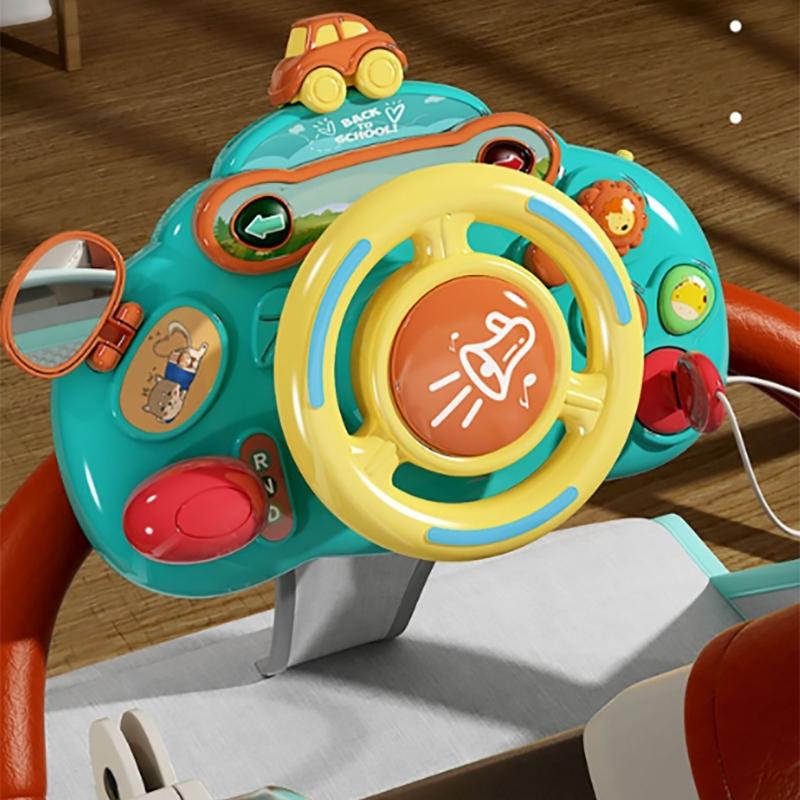 Musical Steering Wheel Toy Interactive with Songs and Lights Educational Portable Driving Controller for Toddlers Gift