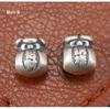 Sterling Silver S999 Wealth Attraction Beads - 3D Money Bag Design for DIY Bracelets