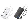 Power Strip, Surge Protector Flat Plug with 8 Wide-spaced Outlets & 3xUSB Ports for Phone Tablet Laptop Multiple Devices