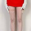 Women's Aesthetic Irregular Fishnet Tights Hollowed Mesh Stockings Heart Striped Patterned Lace Sheer Pantyhose Lingerie