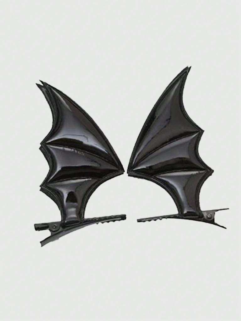 1pair Women Bat Wing Design Hair Clip Street Claw Clips Hair Claws Hair Barrettes, Halloween