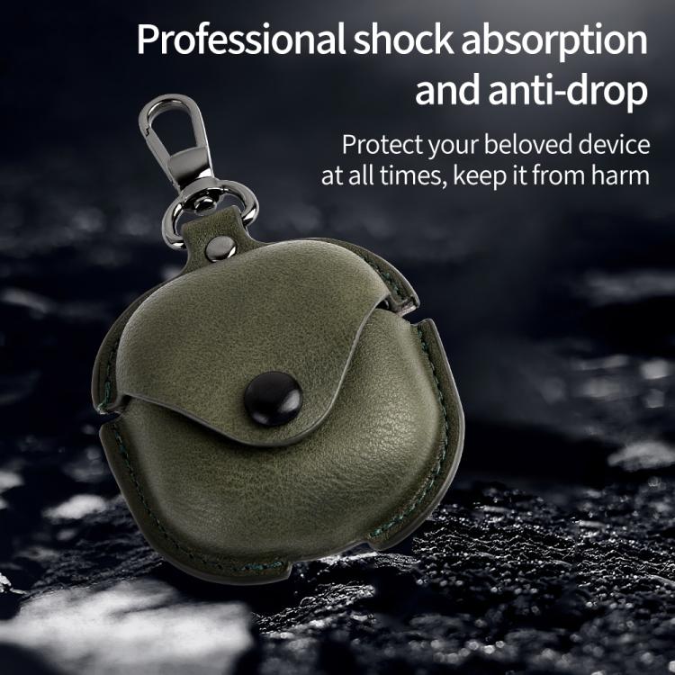 Business Leather Earphone Case For Samsung Galaxy Buds4 / 4 Pro, PU Leather Shockproof Protective Cover with Hook
