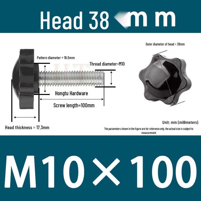32-Head Rubber Six-Star Plum Blossom Handle Knob M5/M6/M8 Plastic Thumb Screw