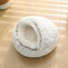 Cat Bed Plush Pet Cat Bed Dog Bed Warm Dog Bed Closed Cat Bed Shell Half Pack Round