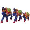 Set of 3 Multicolor Handcrafted Camel Statues Animal Figurines Decorative Showpieces for Home,