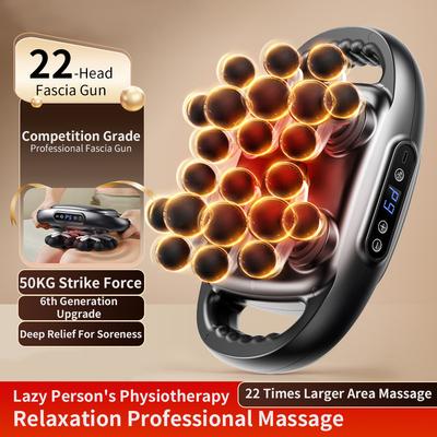 Pistolas de Massagem Muscular 22 Cabeças Massageador de Tecidos Profundos Pistola de Luz Vermelha Vibração de Alta Frequência Relaxamento Modelagem Eficiente