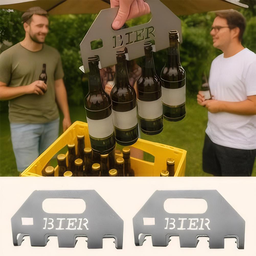 Stainless Steel Beer Bottle Opener & Holder Beer Bottle Caddy Holder Disposable Open Four Bottles Of Beer Parties Kitchen Tool