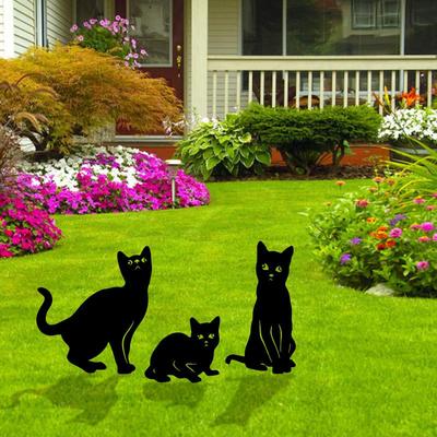 Acrylic Cat Garden Decorative Stakes Outdoor Garden Decor Household Silhouette Stake For Yards Gard Housewear And Furnishings