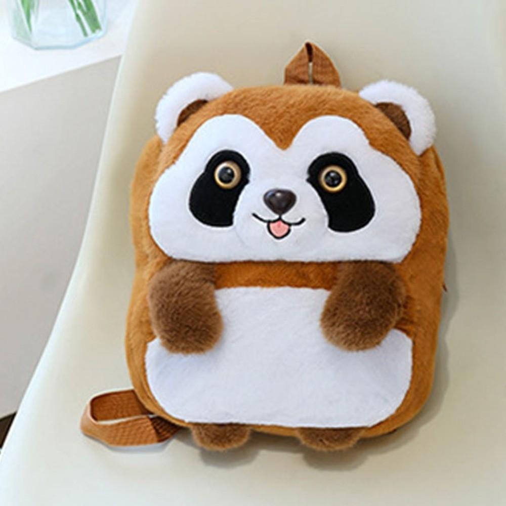 Large Capacity Little Raccoon Plush Backpack Plush Cartoon Doll Bag Cute Camel Plush Bag  Students