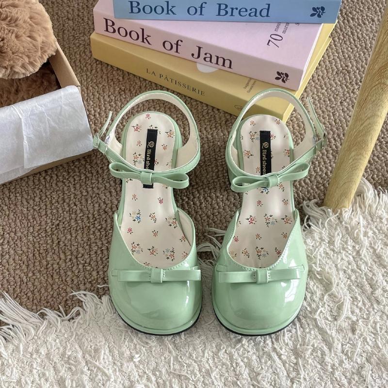 

Летняя мода Закрытый носок Толстый каблук Женские сандалии Модные Неглубокие Вечернее платье Слингбэки Мюли Обувь Zapatos De Mujer 35 зелёный