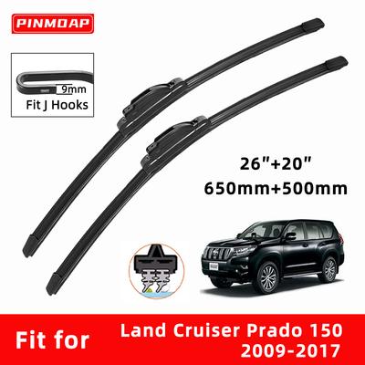Dvojité gumové stěrače pro Land Cruiser Prado 150 2009-2017, přední kartáče, řezačka, automobilové díly, příslušenství, stěrače čelního skla, opotřebitelné díly