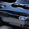 Universal Car Seat Gap Organizer With Cup Holder Auto Console Side Pocket With Wireless Charging For IOS TypeC Retractable Cable