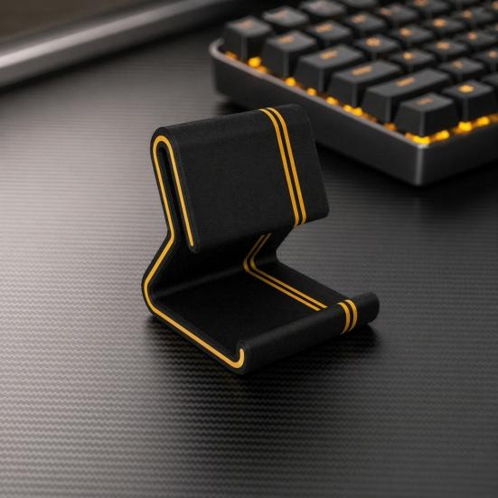 yangyizhi 3D Printed Phone Stand, Colorful Line Holder with Anti-Slip Base, Multi-Angle Adjustable, Horizontal Vertical Use, Lightweight Desktop