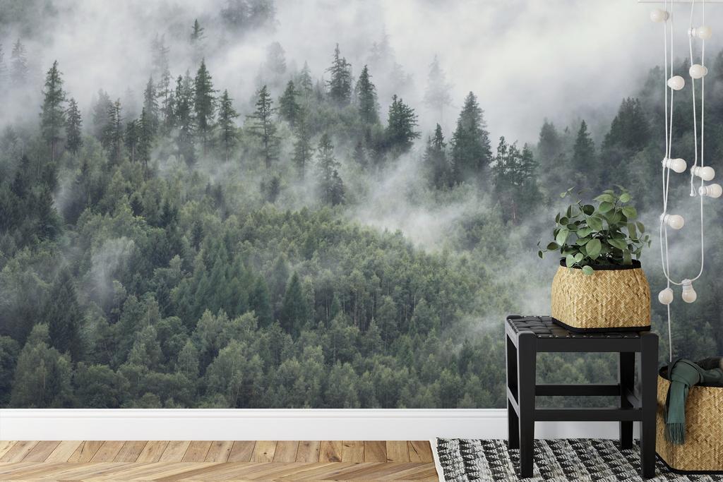 Photomural Forest In The Morning Mist Structural Vinyl 405x270