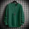 Men's Autumn And Winter Trendy Simple Solid Color Round Neck Loose Casual Long Sleeved Shirt