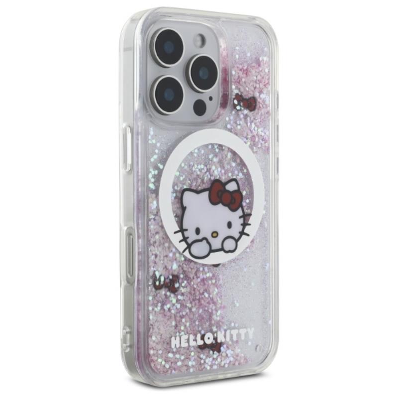 Hello Kitty Liquid Glitter Sweet Kitty Bows Magsafe - Etui Iphone 16 Pro Max (Biały)