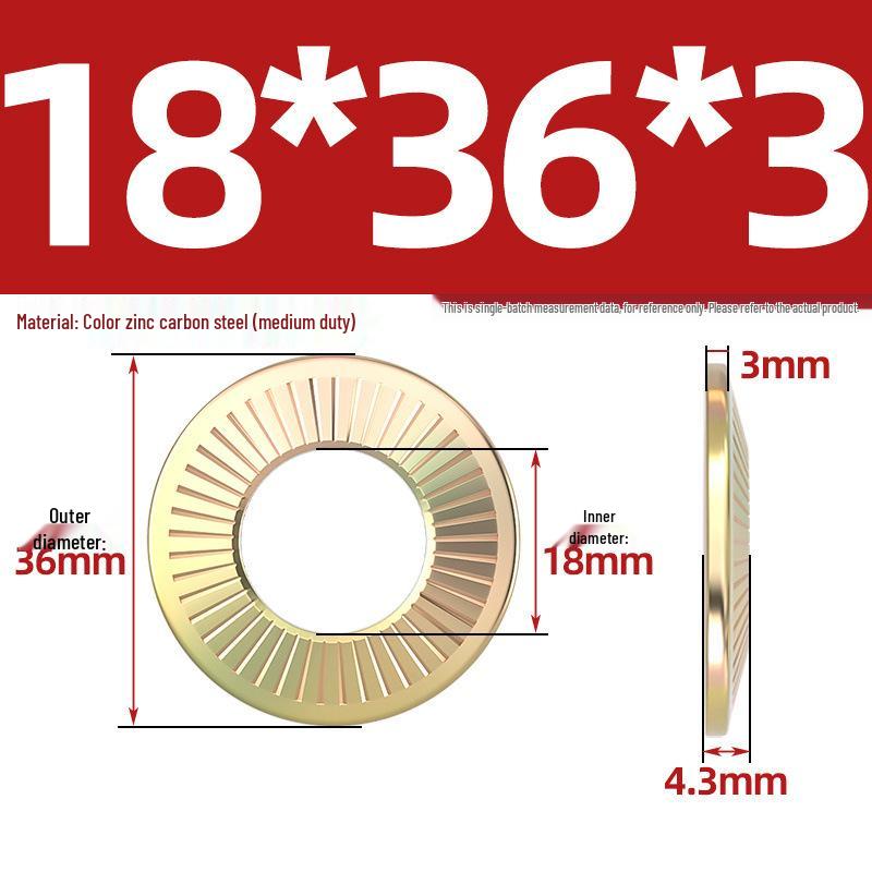 304 Stainless Steel Serrated Single-Sided Anti-Slip Lock Washer, Disc/Saddle Type, Sizes M3-M8