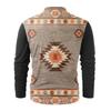 Men's Fashion Casual Printed Long Sleeve Bandage Retro Shirt Top Blouse