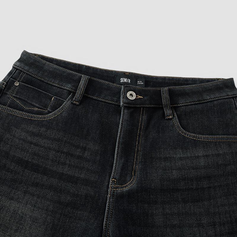 Semir Men's Winter Fleece-Lined Straight-Leg Jeans