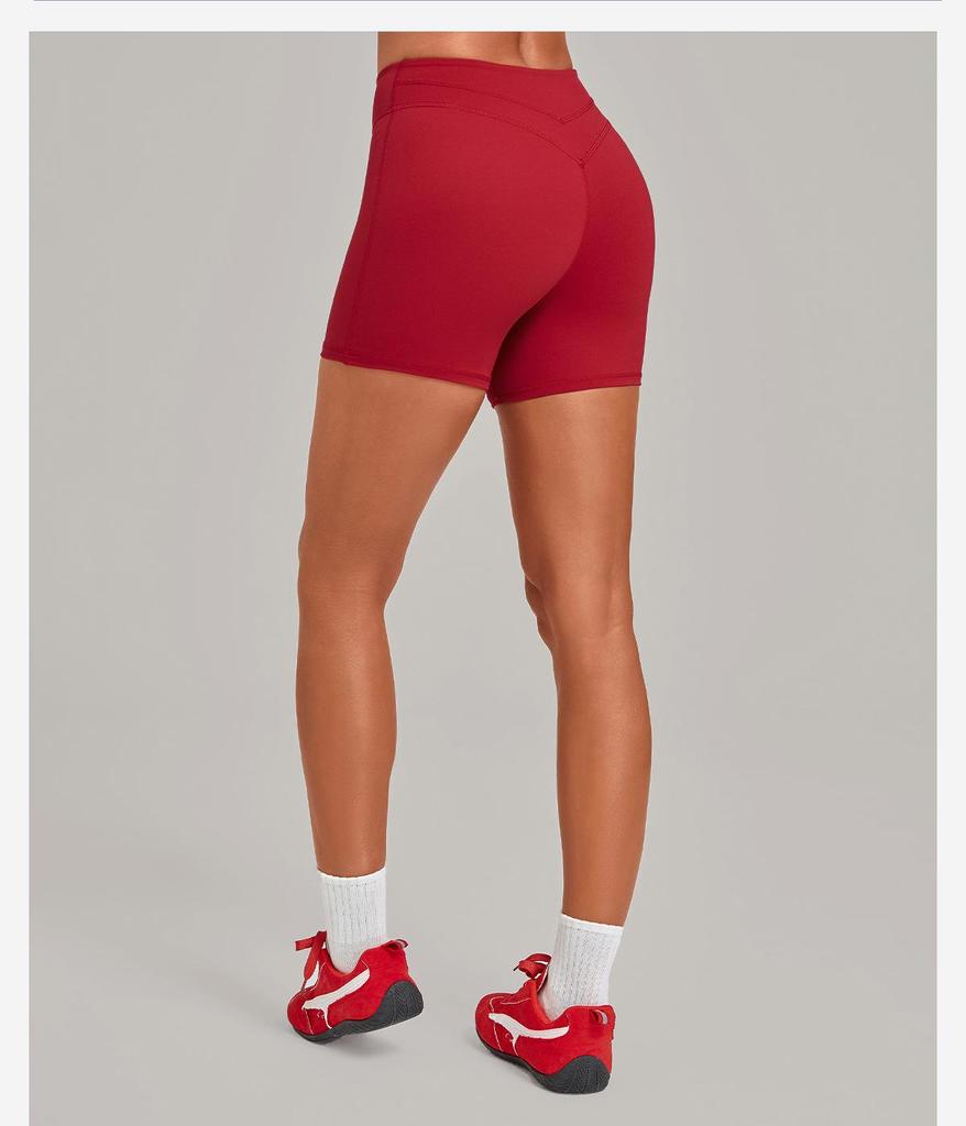 High-Waisted Cross-Waist Yoga Shorts for Running, Cycling, Sports (Model 9721)