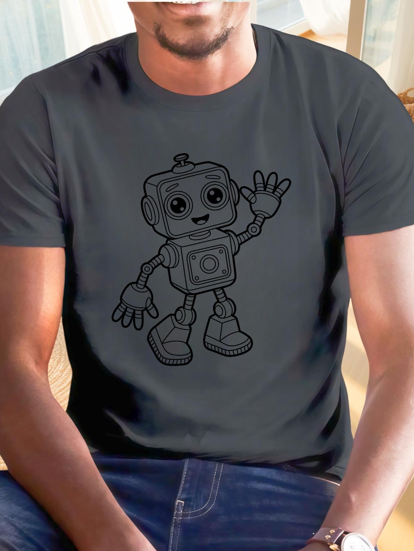 Cartoon Robot Toy Coloring Book print tee shirt XS