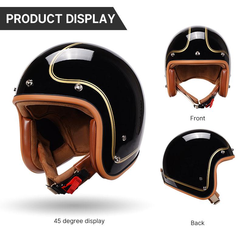 New Design Retro Motorcycle Helmet Open Face Helmet Scooter Helmets 3/4 Chopper Casco Moto Vintage Motorbike Helmets DOT ECE