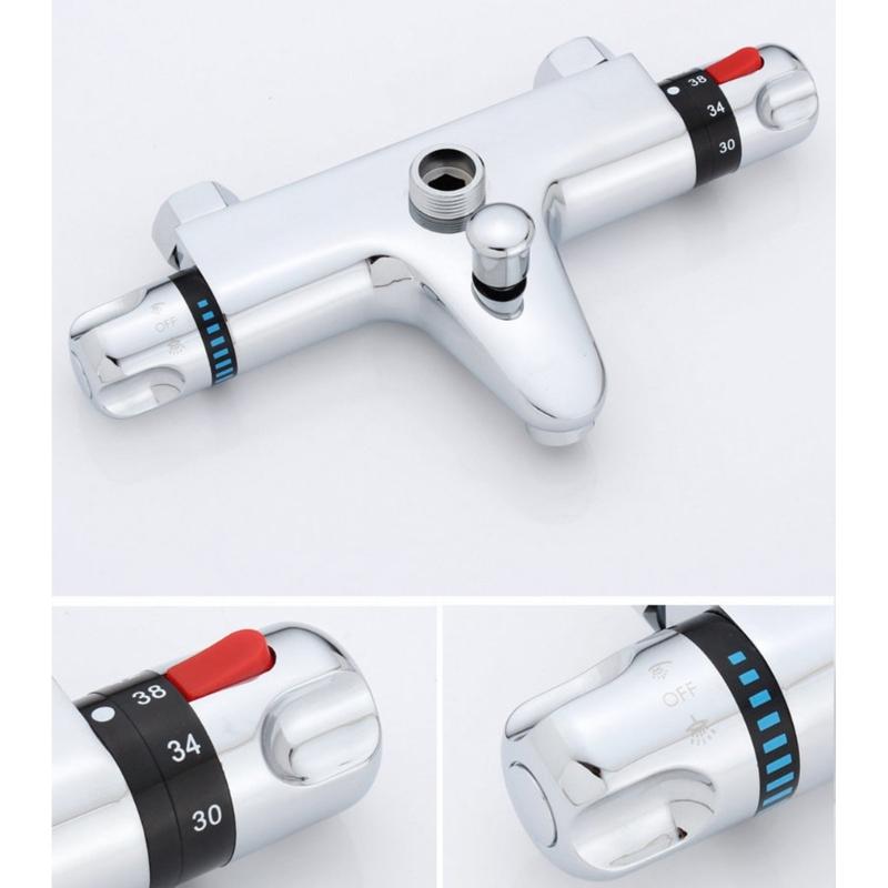 2 Handle Thermostatic Shower Valves Constant Temperature Hot Cold Water Mixer Valves Bath/Shower Valves Trim Enduring