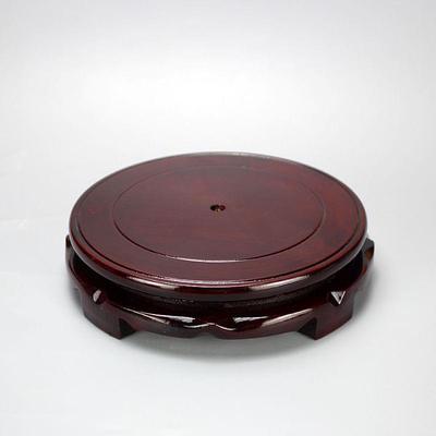 Round Mahogany Base for Flower Pot, Fish Tank, Vase, Wine Jar, Stone Ornaments, Handicrafts, or Buddha Statue.