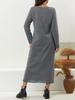 2023 Autumn Loose Plus Size Knit Lace Long Fleece Sweatshirt Dress