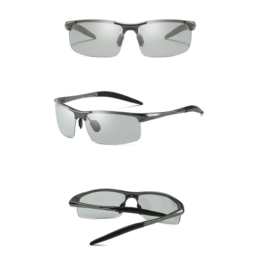 Driving Sunglasses Color Changing Lens High Clarity Polarized Men Sunglasses for Day Night Cycling Running