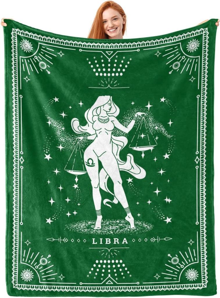 Twelve Constellation Tarot Cards Printed Blanket for Sofa Bed Travel Camping Living Room Office Conditioning Blanket