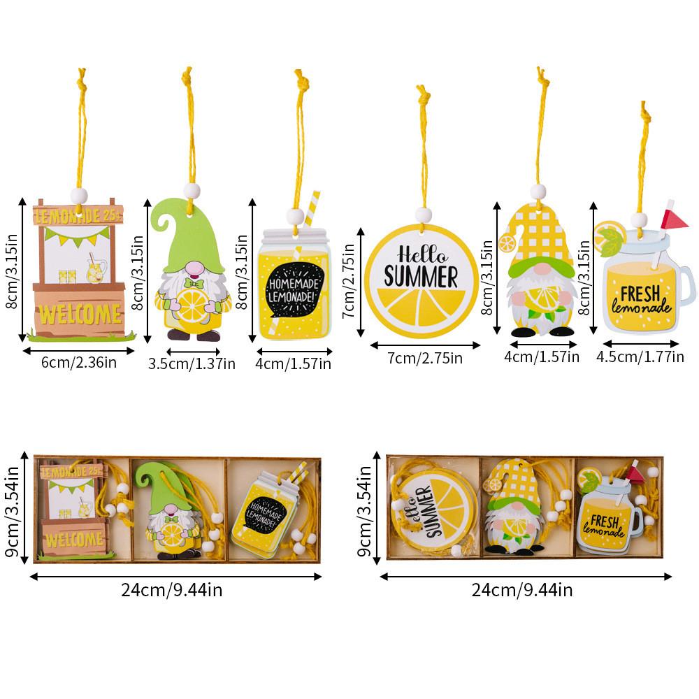 Styled Lemon Fresh Wooden Hanging Decor With Three Compartments Perfect For Summer Spaces