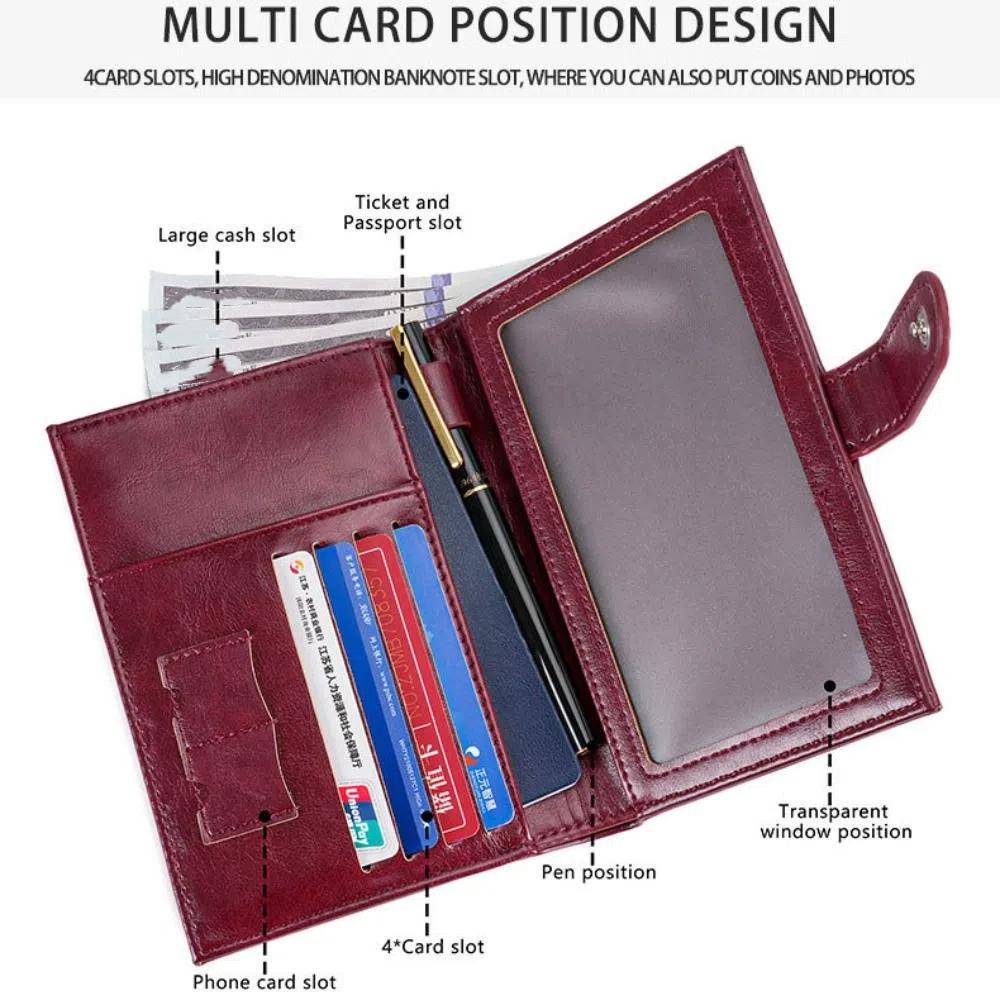 Purse PU Passport Bag Card Holder Storage Card Bag Portable Passport Clip  Men