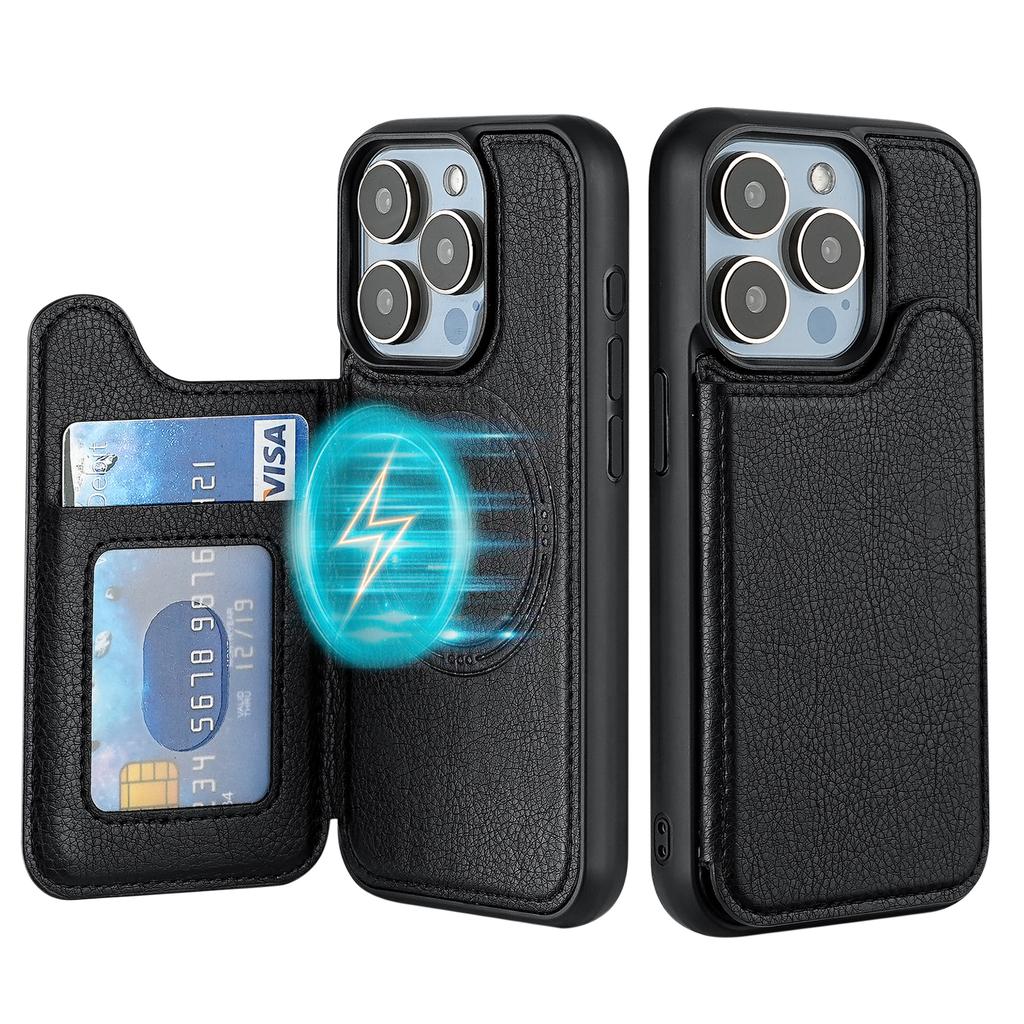 Magnetische Kartensteckplatz Geldbörse Lederhülle Für iPhone 16 Pro Max 15 Plus 14 13 12 16E Für Magsafe Kabelloses Laden Schlanke Tasche Hülle