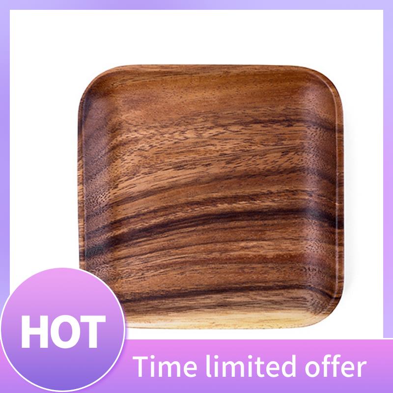 

Тарелки из орехового дерева Квадратные деревянные тарелки для закусок Тарелка для торта, десерта, фруктов Сервировочные маленькие тарелки для суши Набор тарелок для еды
