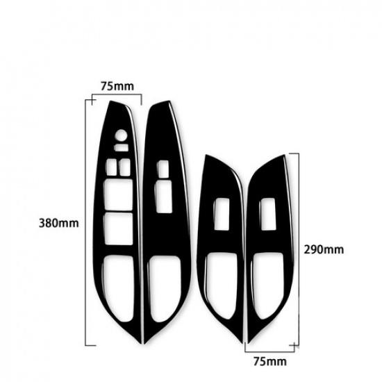4Pcs For Infiniti G37 Sedan 2010-2013 Glossy Piano Black Door Control Cover Trim