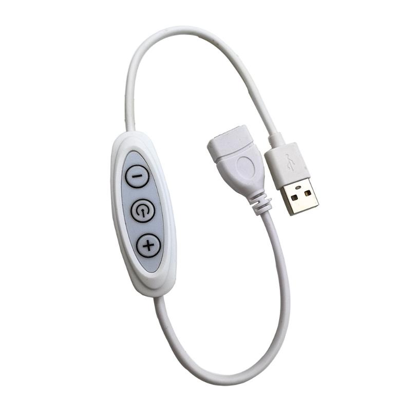 

Hot 1Pcs 5V 2A 10-level Dimming Power Cable For LED Light Lamp Speed Controller Cable 3KEY USB Dimmer Switches